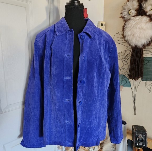 Indigo purple suede vintage jacket - Picture 2 of 3